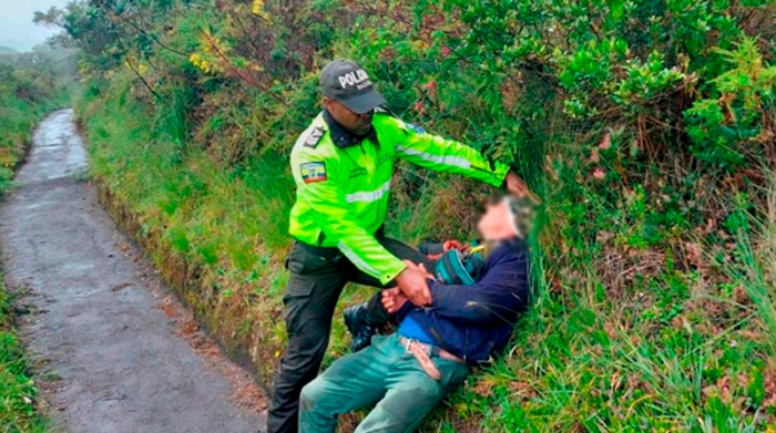 Momento de la detención del 'Desdentado del Pichincha' por la Policía Nacional. Foto: Fiscalía