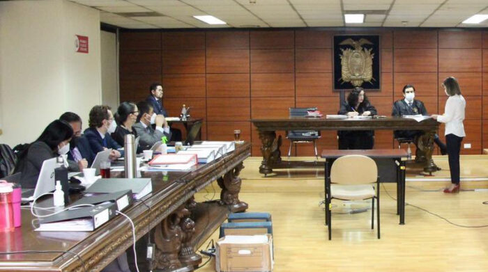 En la Corte Nacional de Justicia se desarrolló el juicio en contra de la exasambleísta Karina Arteaga y una persona más. Foto: Cortesía/Fiscalía