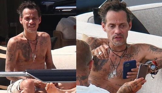 Las fotos fueron captadas cuando el cantante estaba en compañía de la familia Beckham mientras tomaban sol en un yate. Foto: Captura