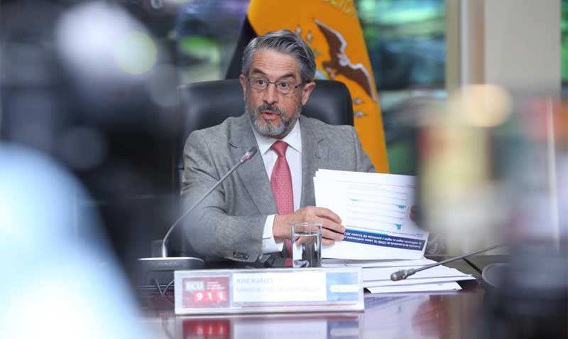 El ministro de Salud, José Ruales, durante la presentación del informe epidemiológico este 16 de agosto del 2022. Foto: Twitter Ministerio de Salud
