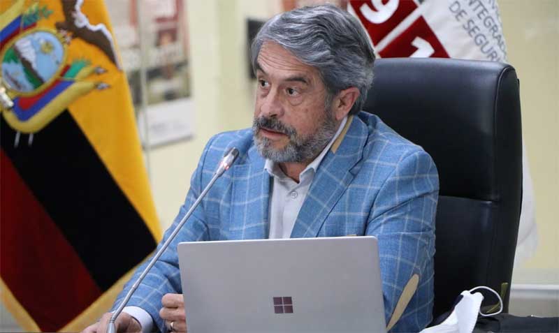 El ministro de Salud, José Ruales, durante el informe epidemiológico de este 30 de agosto del 2022. Foto: ECU 911