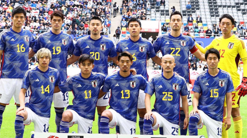 Selección de Japón antes de enfrentar a Estados Unidos en un partido amistoso de septiembre de 2022. Foto: Twitter @mrt_510