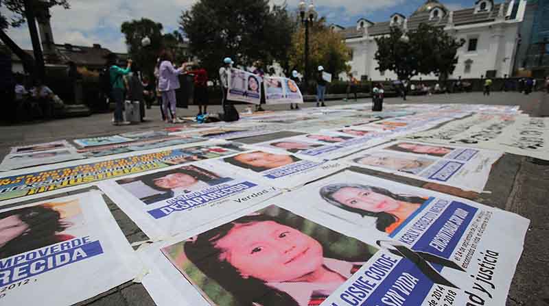 La semana pasada, la Asociación de Familiares y Amigos de Personas Desaparecidas realizó un plantón. Foto: Julio estrella / EL COMERCIO.