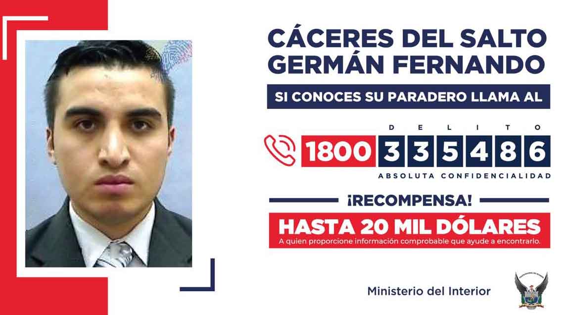 La imagen de Germán Cáceres, esposo de María Belén Bernal, fue difundida por el Ministerio del Interior en su cuenta de Twitter. Foto: Tiwtter