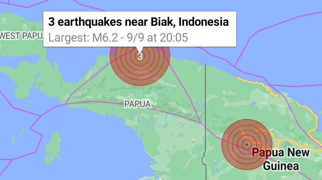 Imagen referencial. Dos terremotos de magnitud 6,2 sacudieron la provincia de Papua informó el Servicio Geológico de Estados Unidos (USGS). Foto: Twitter.