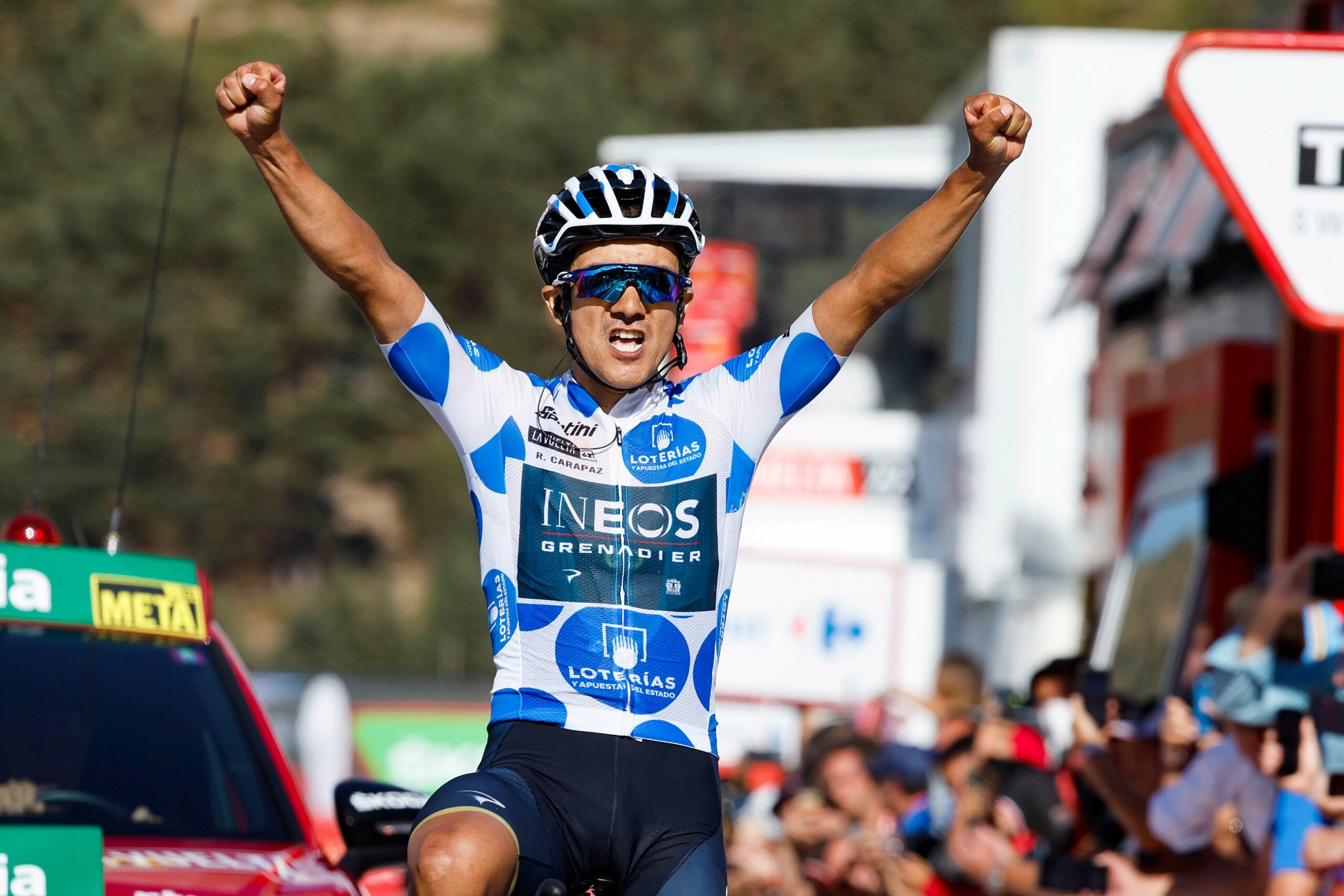 Richard Carapaz se quedó con el título de campeón de la montaña en la Vuelta a España. Foto: Twitter La Vuelta
