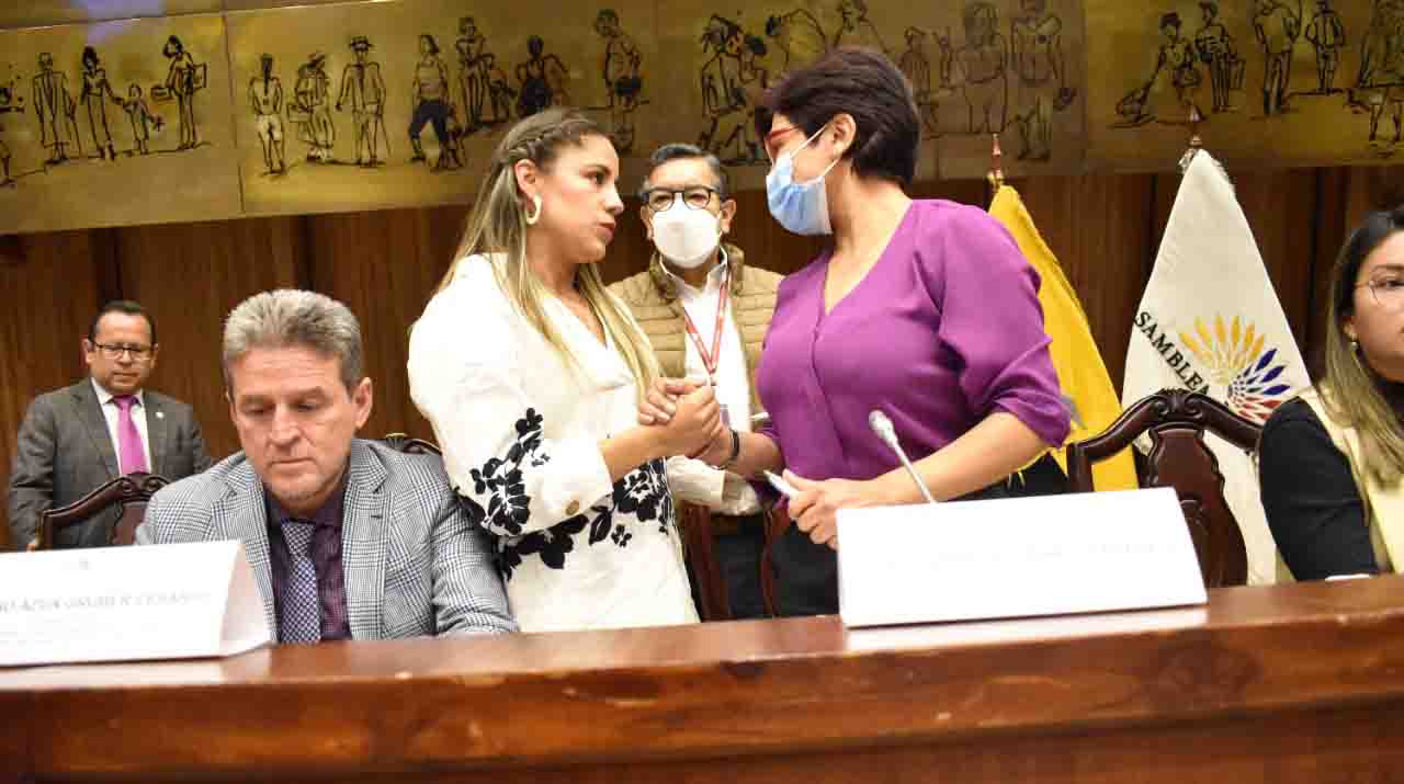 Elizabeth Otavalo, madre de María Belén Bernal, acudió a la Asamblea Nacional para relatar los hechos en torno al caso de la desaparición y femicidio de su hija. Foto: @DerHumanosAN
