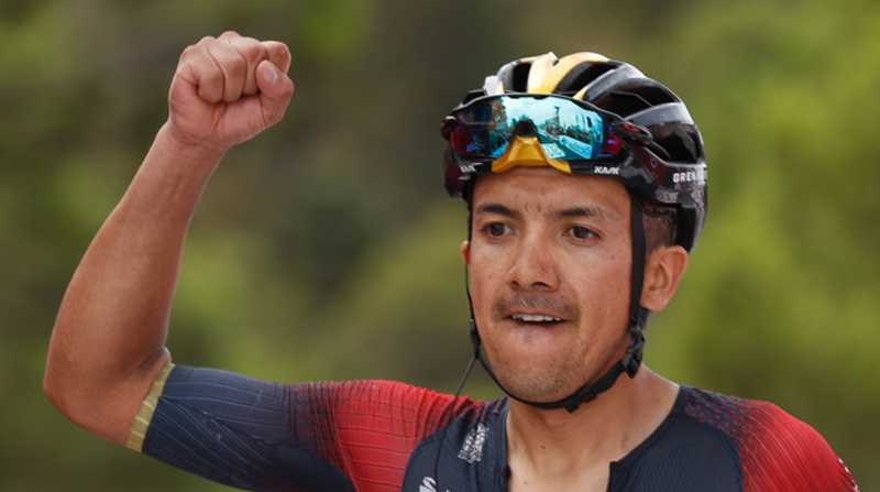 Richard Carapaz se adueñó del liderato de la montaña en la etapa 18 de la Vuelta a España. Foto: EFE