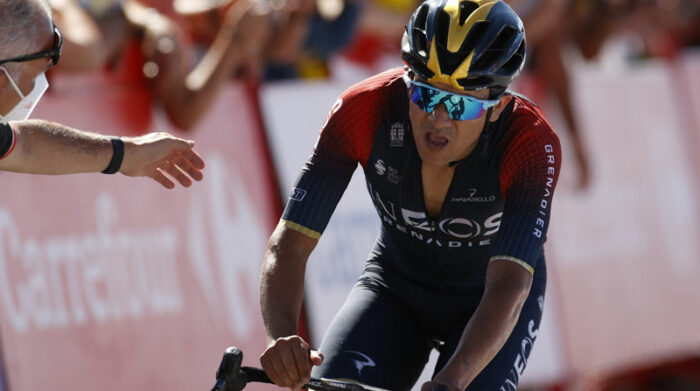 Richard Carapaz, del Ineos, en la etapa 15 de la Vuelta a España. Foto: EFE