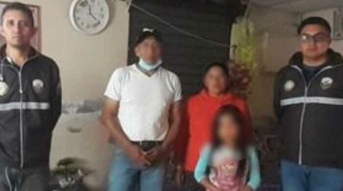 La menor desaparecida en Quitumbe fue encontrada por la Policía. Foto: Cortesía @PoliciaEcuador