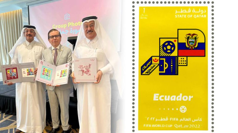 Ecuador ya tiene una estampilla oficial en Catar, en el marco del Mundial de fútbol de la FIFA. Foto: FEF