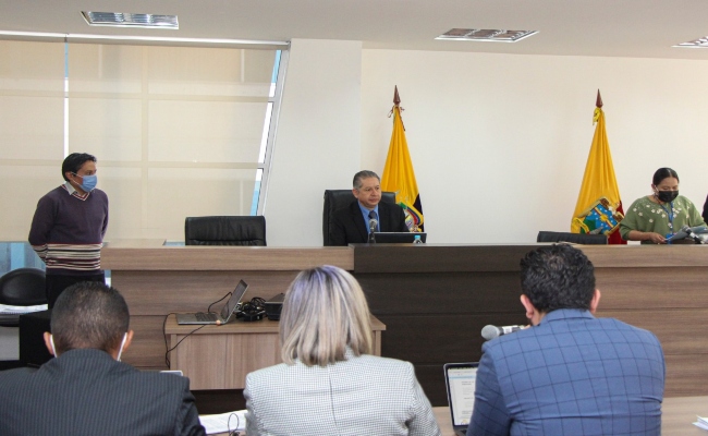 Presidente de la Corte Provincial de Pichincha llamó a juicio a una exjueza por el presunto delito de tráfico de influencias. Foto: Cortesía/Fiscalía