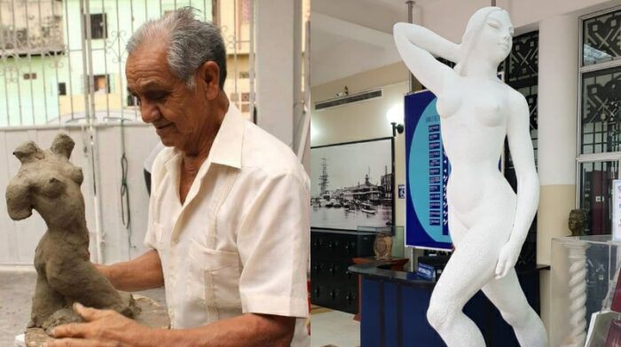 Evelio Tandazo nació en Loja pero era un guayaquileño de corazón. Recientemente cumplió 70 años de obra artística y fue condecorado por el Municipio de Guayaquil. Fotos: Cortesía