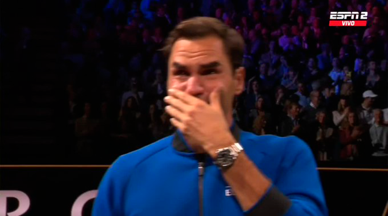 "Ha sido una día maravilloso. Estoy feliz, no triste", dijo Roger Federer en su último partido. Foto: Captura