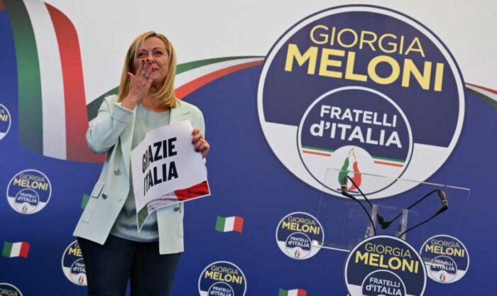 La alianza entre Giorgia Meloni, el soberanista Matteo Salvini (Liga) y el conservador Silvio Berlusconi (FI) logró cerca de un 43% de los votos. Foto: EFE