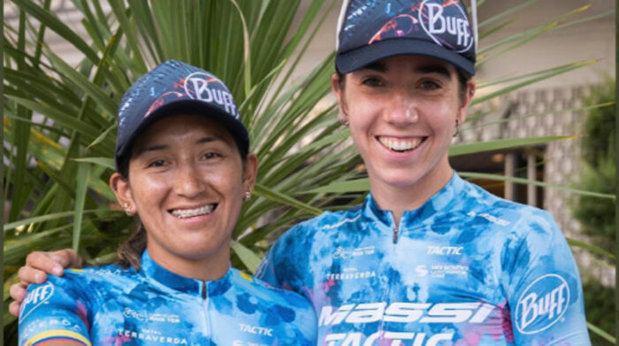 La ecuatoriana Miryam Núñez (izq.) correrá la Vuelta A España Femenina. Foto: Twitter @MiryamNuez2