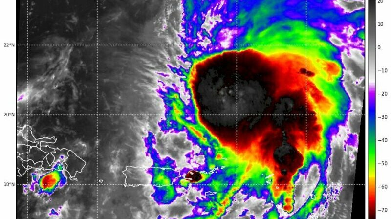 La tormenta tropical Earl se trasladó al norte de Puerto Rico. La ciudad de San Juan enfrenta inundaciones. Foto: Twitter SMN San Juan.