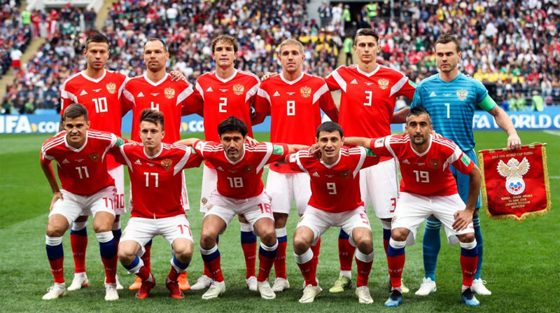 Imagen de archivo de la selección de Rusia que no estará en la Eurocopa 2024. Foto: Twitter @LaContra12