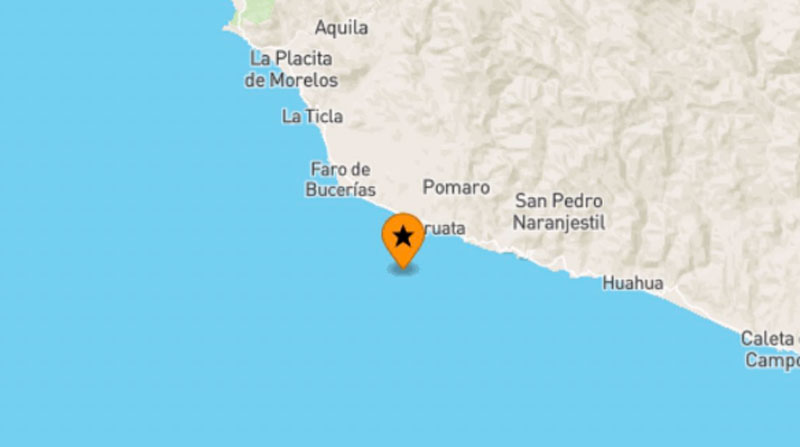 El sismo se registró en la zona marítima de Michoacán, en México. Foto: Captura de pantalla