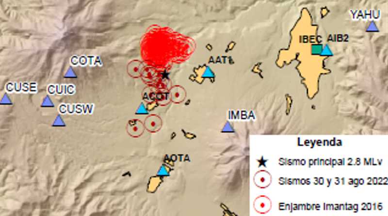 En Imbabura se registraron varios sismos durante el martes y miércoles. Foto: Cortesía @IGecuador