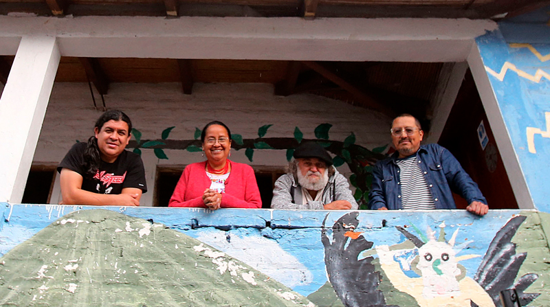 La historia del sur de Quito se relata. En la foto: Fabiano Kueva, Irma Gómez, Antony Lozada y Nelson Ullauri. Foto: Julio Estrella / EL COMERCIO