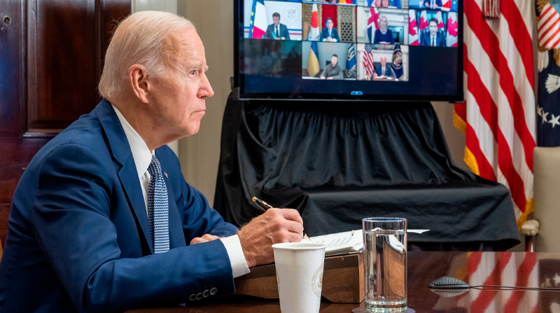 Durante la entrevista, Biden también habló sobre la invasión de Rusia a Ucrania. Foto: Twitter @POTUS