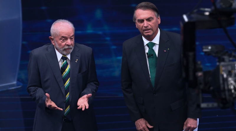 Luiz Inácio Lula da Silva y Jair Bolsonar durante un debate electoral. Foto: EFE.