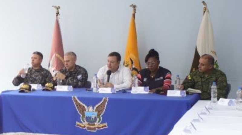 El sábado se reunió el Consejo Provincial de Seguridad de Esmeraldas. Foto: Twitter Ministerio del Interior