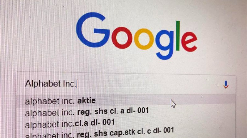 Vista de una búsqueda de Alphabet en la web de Google, en una fotografía de archivo. Foto: EFE