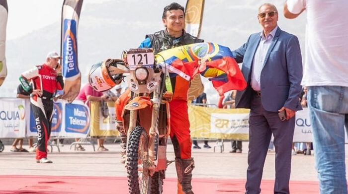 El piloto ecuatoriano Mauricio Cueva fue quinto en su categoría en el Rally de Marruecos 2022. Foto: Mauricio Cueva