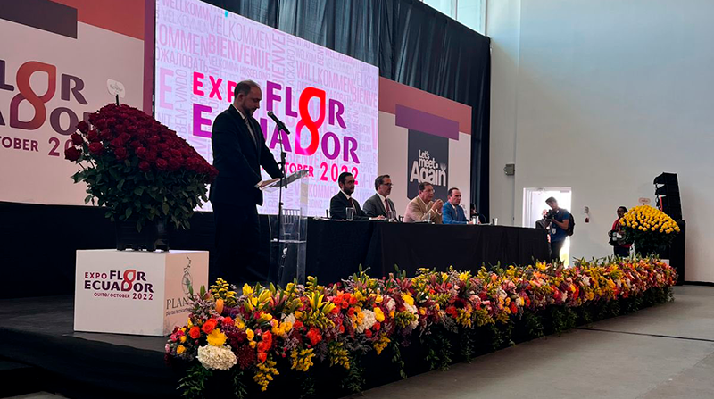 La Expo Flor 2022 estará abierta hasta este 6 de octubre en el Centro de Convenciones Metropolitano en Quito. Foto: Twitter @florecuador