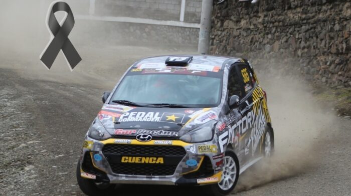 Auto en el que competía Martín Vintimilla en el Campeonato Nacional de Rally. Twitter: @rally_ecuador