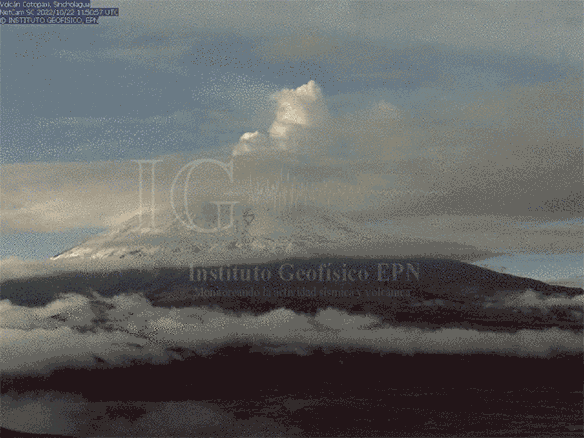 Cámara de Sincholagua del volcán Cotopaxi este 22 de octubre de 2022. Captura: IG-EPN
