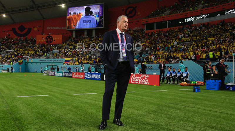 El DT de Ecuador Gustavo Alfaro, durante el partido contra Países Bajos. Foto: Diego Pallero/ EL COMERCIO