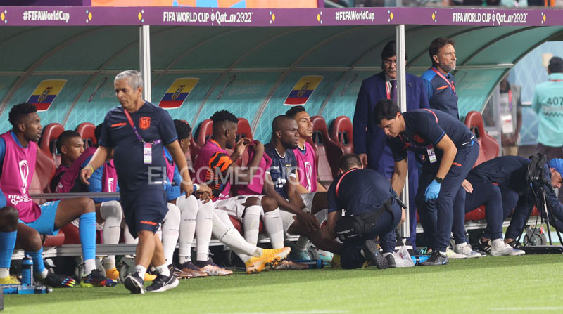 Énner Valencia resultó lesionado, en el partido de la Selección de Ecuador vs. Países Bajos. Foto: Diego Pallero/ EL COMERCIO