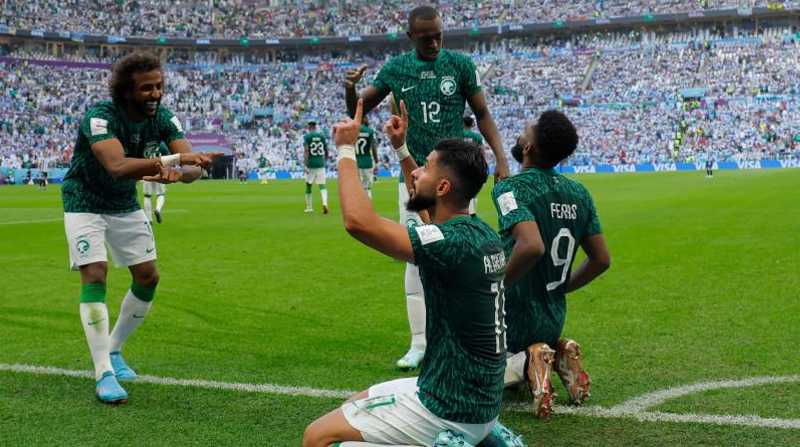 Los jugadores de Arabia Saudita celebraron su triunfo ante Argentina. Foto: Internet