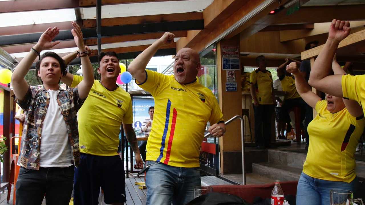 Hinchas celebraron el gol de Ecuador. Foto: Carlos Noriega / EL COMERCIO