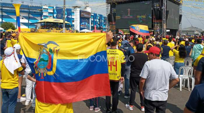 Los hinchas se desanimaron en Guayaquil, luego del penal que Senegal anotó a la Selección de Ecuador. Foto: EL COMERCIO