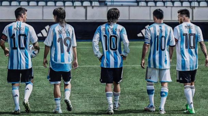 Las cinco versiones de Lionel Messi en los Mundiales. Foto: Twitter.