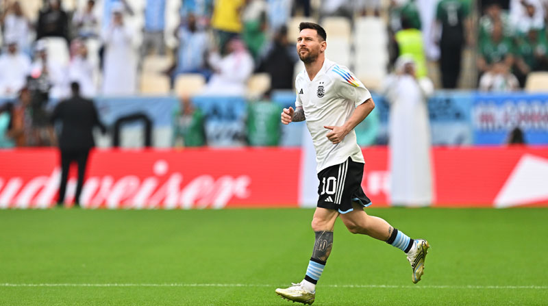 Lionel Messi, jugador de la selección de Argentina en una práctica del Mundial Qatar 2022. Foto: EFE