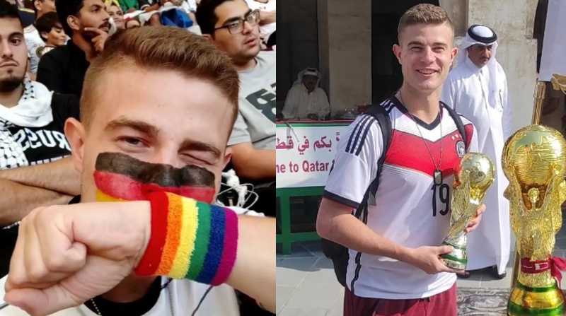 Hinchas alemanas denunciaron ser agredidos por usar objetos arcoíris. Foto: Captura de Instagram