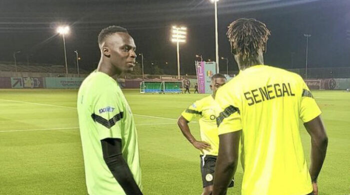 Jugadores de Senegal en una práctica previa al Mundial Qatar 2022. Foto: @FootballSenegal