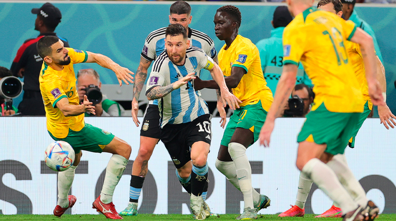 En la llave entre Argentina y Australia, el cuadro ‘Albiceleste’ ganó 2-1 y avanzó a los cuartos de final. Foto: EFE