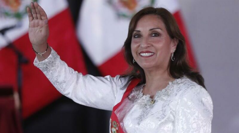 La presidenta de Perú, Dina Boluarte, en el Palacio de Gobierno, en Lima (Perú). Foto: EFE.
