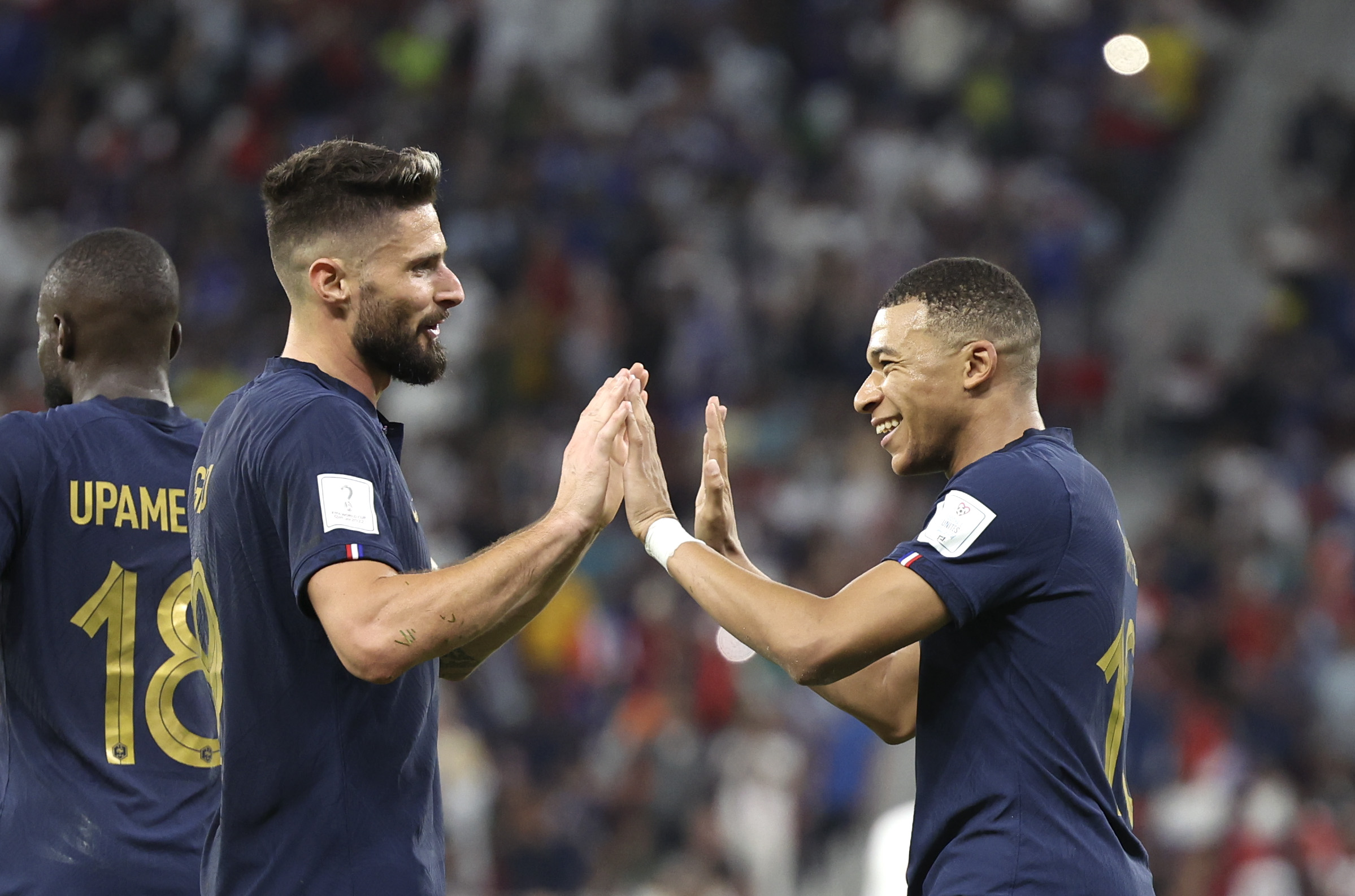 Kylian Mbappé y Olivier Giroud son los máximos goleadores de Francia en el Mundial Qatar 2022. Foto: Xinhua.