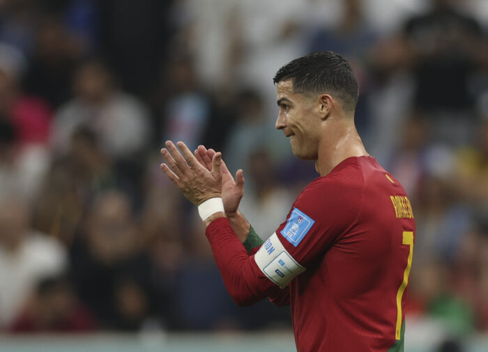 Cristiano Ronaldo fue suplente en los octavos de final del Mundial Qatar 2022. Foto: Xinhua.