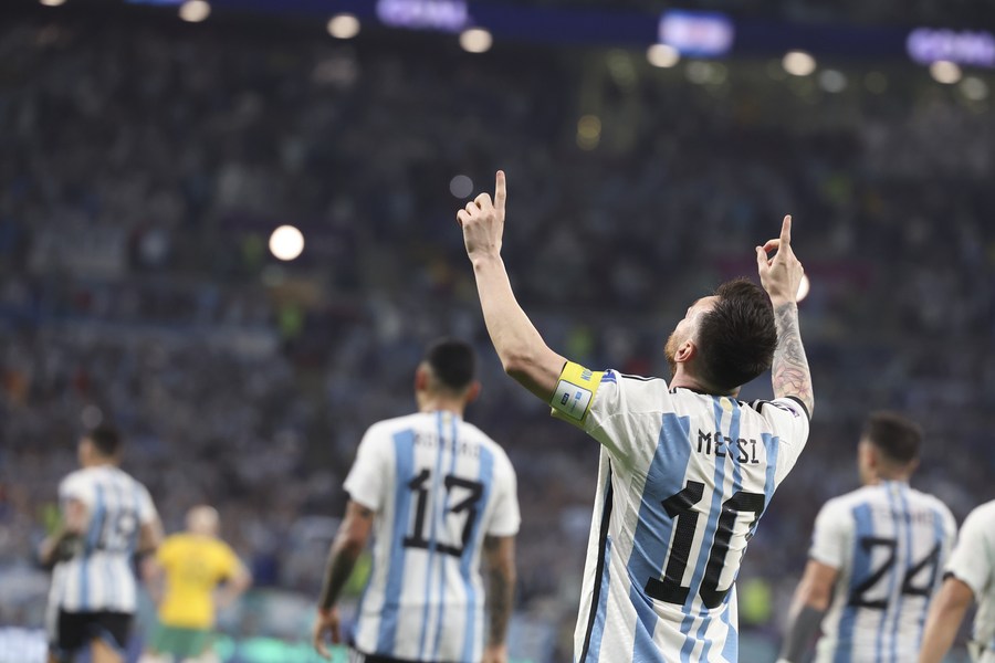 Argentina se enfrentará a Croacia en la semifinal del Mundial Qatar 2022. Foto: Xinhua.