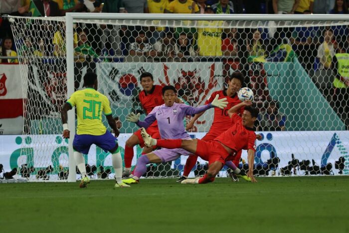Vinicius Jr. anotó el primer gol de Brasil ante Corea del Sur en el Mundial Qatar 2022. Foto: Diego Pallero / El Comercio.