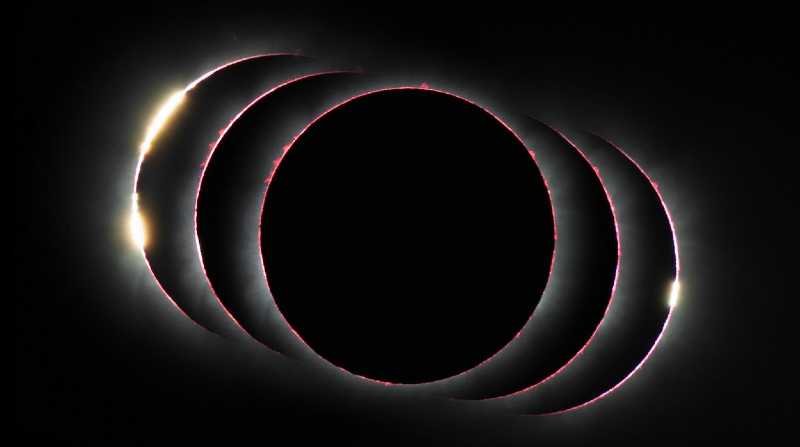 Imagen referencial. Este evento combina las características de los eclipses parciales, totales y anulares. Foto: Internet