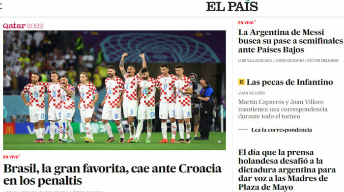 Portal El País de España. Foto: Captura de pantalla
